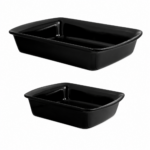 Kit 02 Assadeiras Retangulares Ceraflame – Preto