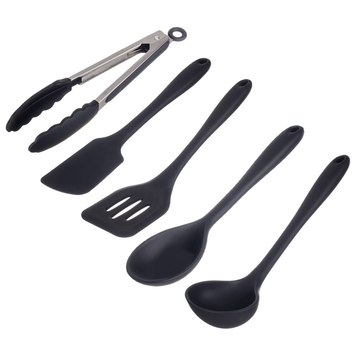 kit-5-pecas-weck-essenciais.jpeg Kit de Utensílios de Silicone Essenciais Weck 05 Peças – Preto - Imagem 1
