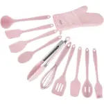 Kit de Utensílios de Silicone Weck 11 Peças – Rosa