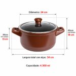 Caçarola Ceraflame Duo 24cm 4300ml - Chocolate - Imagem 2