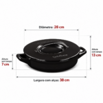 Caçarola Ceraflame Buffet Duo+ 28cm 2,5 Litros - Preto - Imagem 2