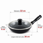 Frigideira Ceraflame Duo 22cm 1 Litro - Preto - Imagem 2